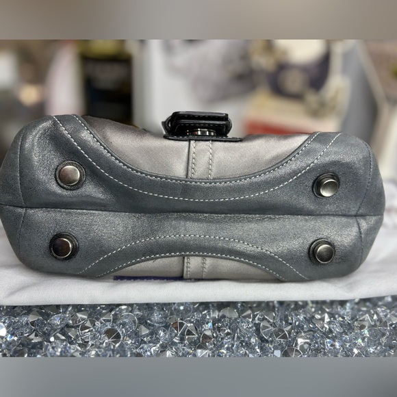 Coach 2005 Vtg Madison Mini Top Handle Swarovski Crsytal Satin Suede Handbag NWT - Picture 10 of 17